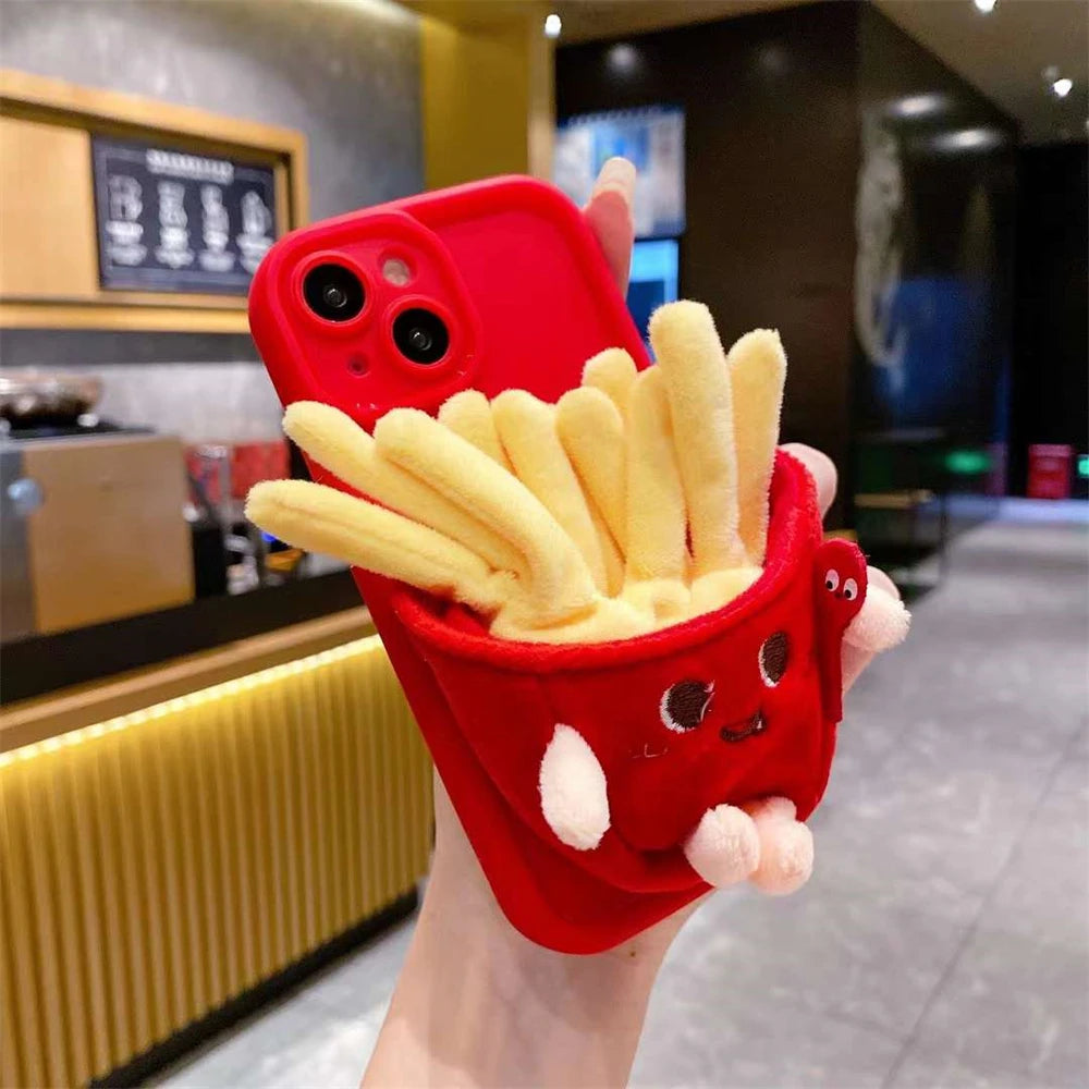 Cartoon Burger & Fries Silicone Case