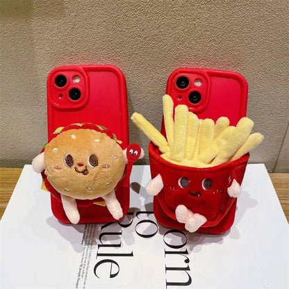 Cartoon Burger & Fries Silicone Case