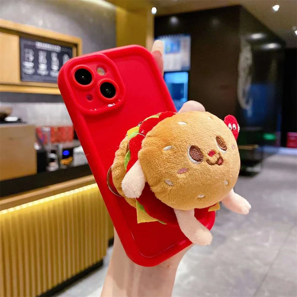 Cartoon Burger & Fries Silicone Case